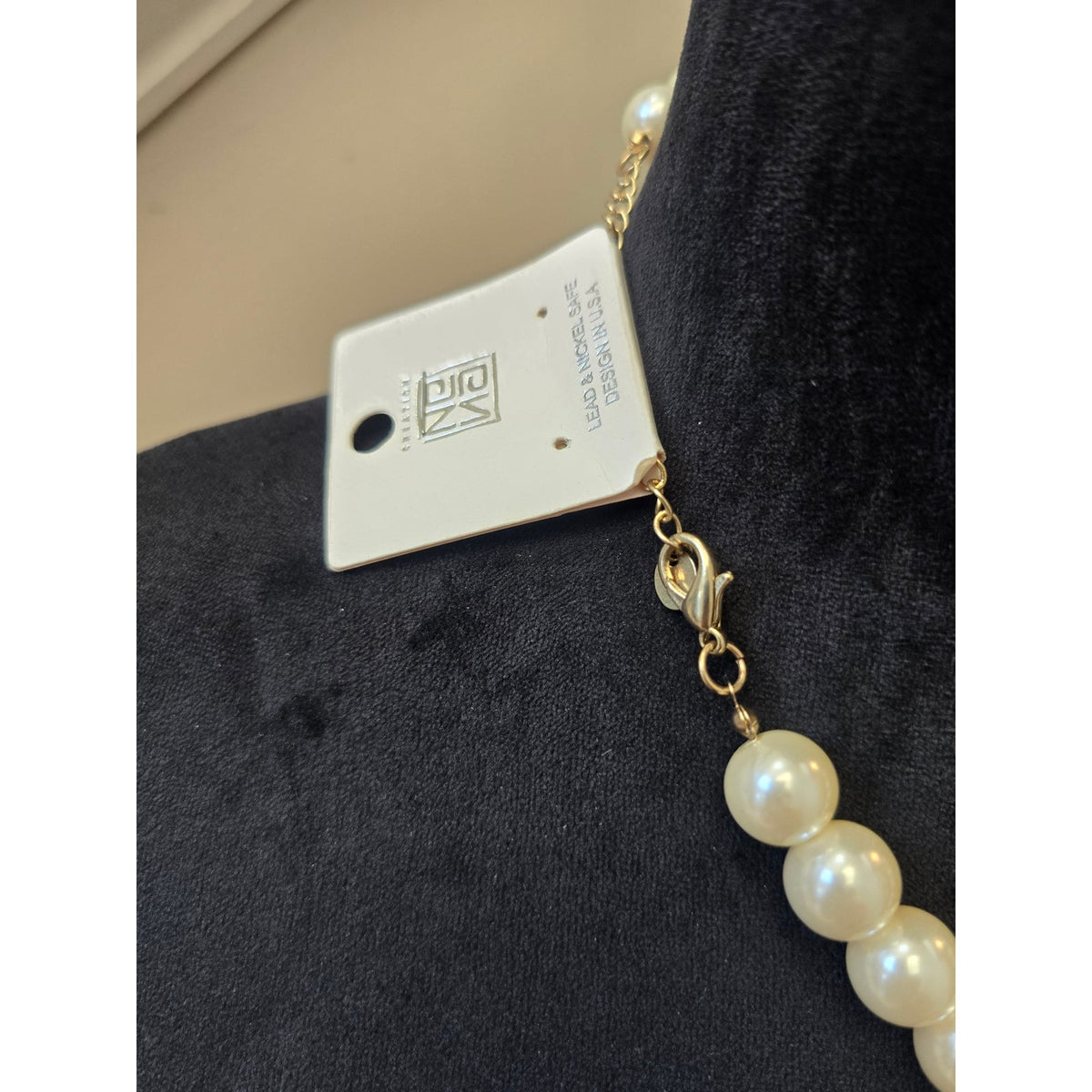 Cream Faux Pearls Beaded Multi-tone Tassel Chain Fringe Statement Necklace