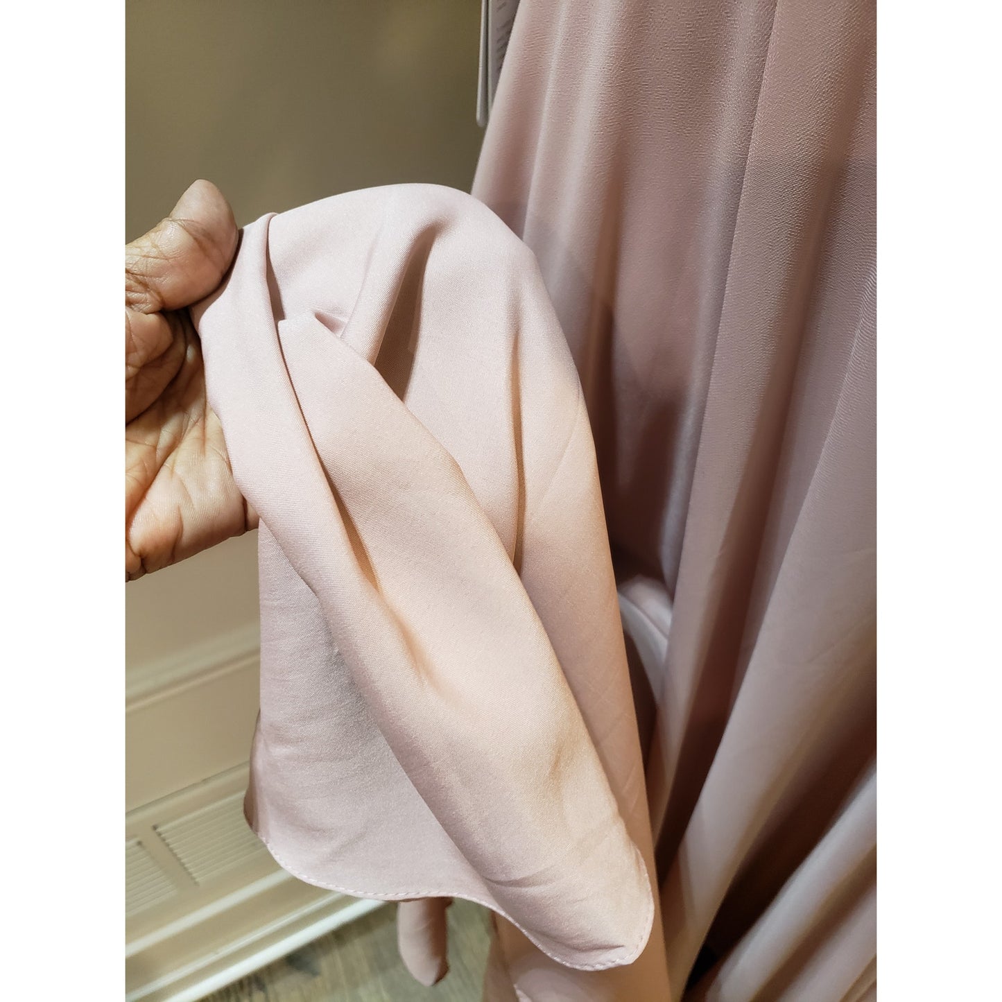 JJ's House Long Maxi Dress Women's Dusty Rose Chiffon Wedding Pockets Back Zip S