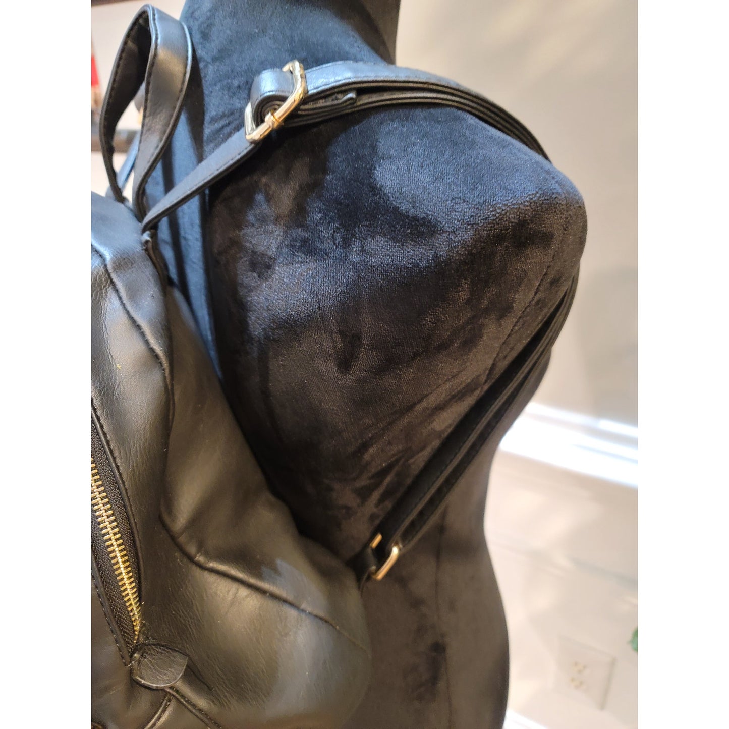 Traci Lynn Backpack Black Stud n' Chic Faux Leather Shoulder Bag Zip Closure