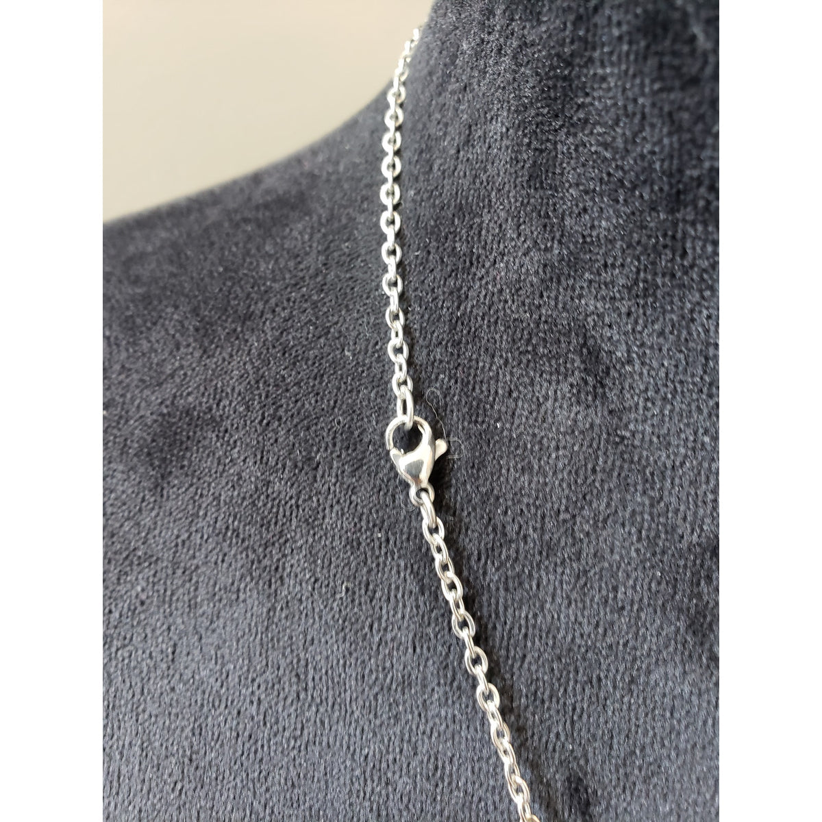 Women Silver Chain Necklace Large Gold Spiral Pendant Lobster Clasp