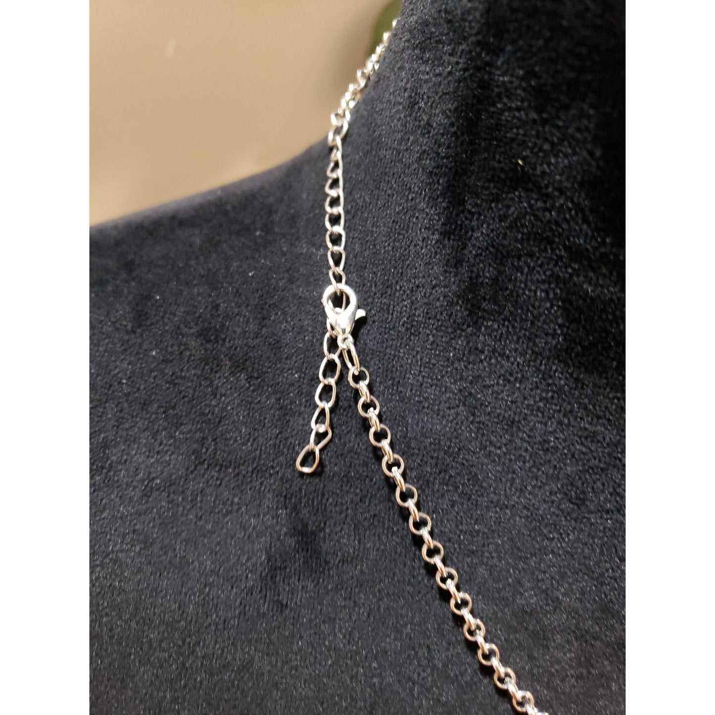 Womens Silver Tone Coral Faux Beads Sweater Linked Bib Necklace with Lobster