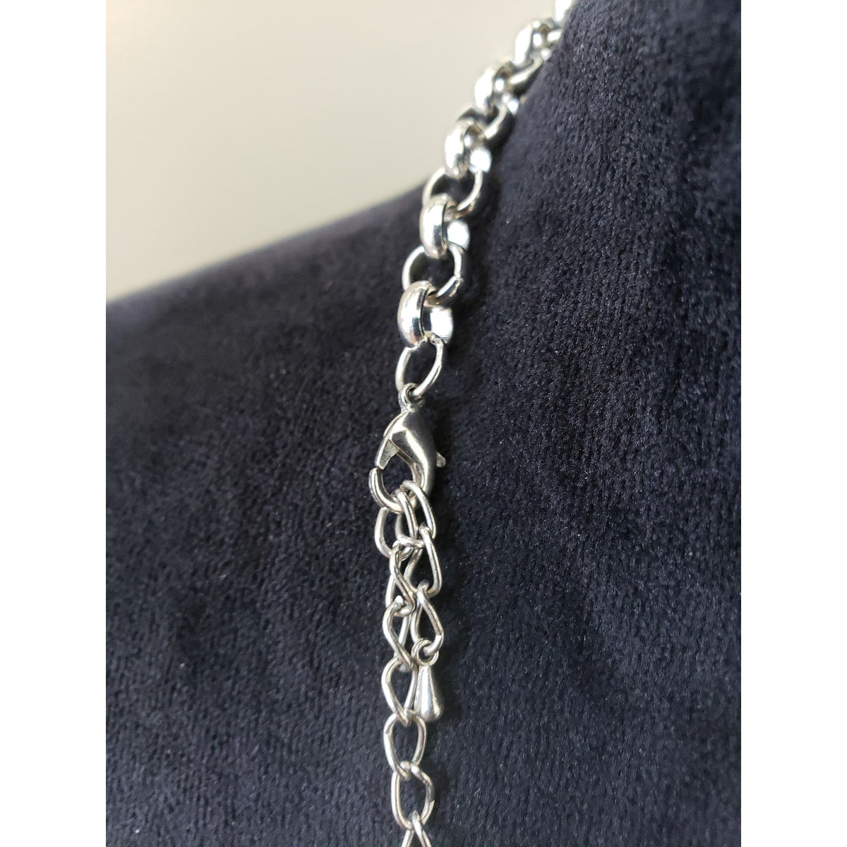 Womens Silver Tone Multi Strand Chains Rhinestone Strings Statement Necklace