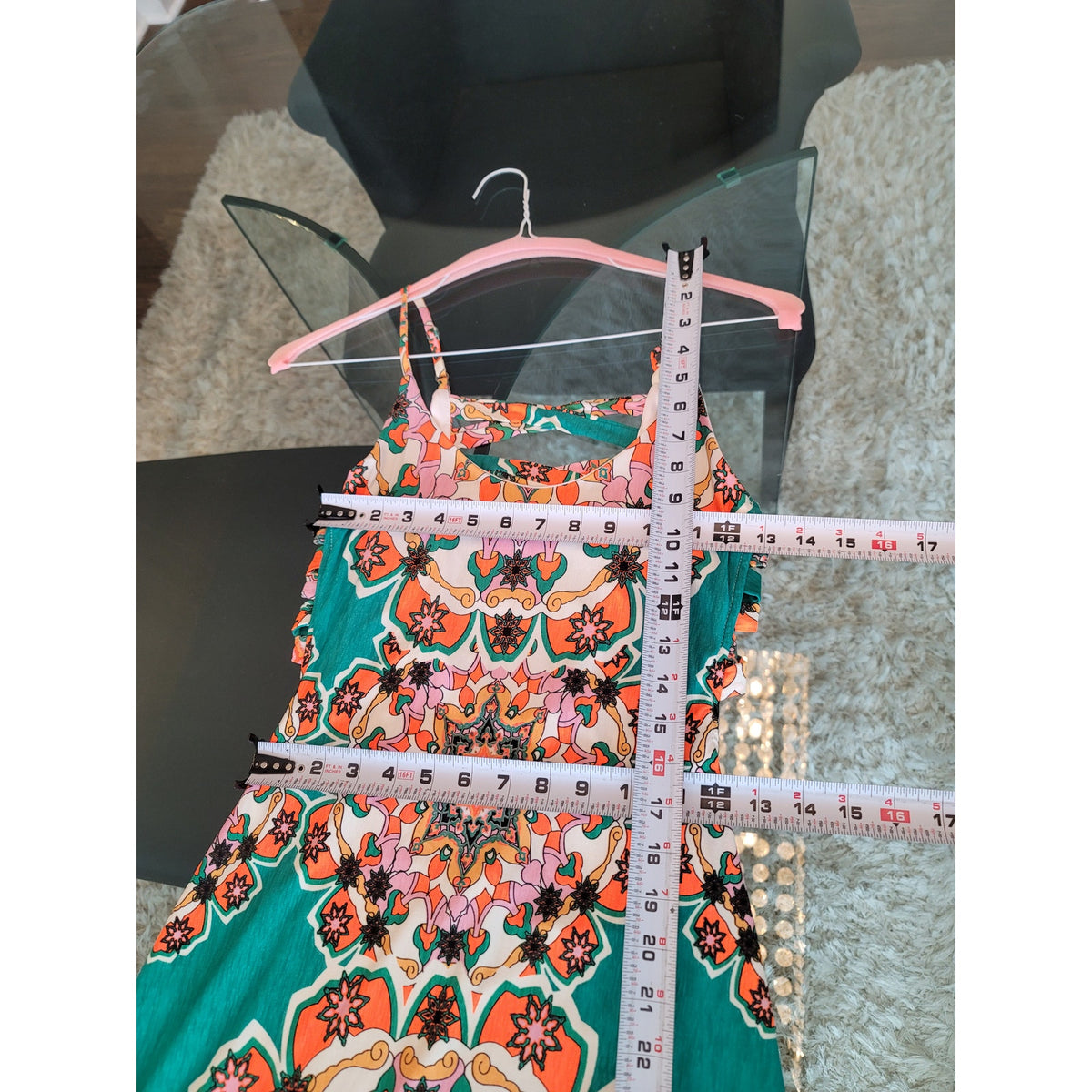 Fashion Nova Kaleidoscope Days Dress Women's Medium Multi Floral Scoop Casual