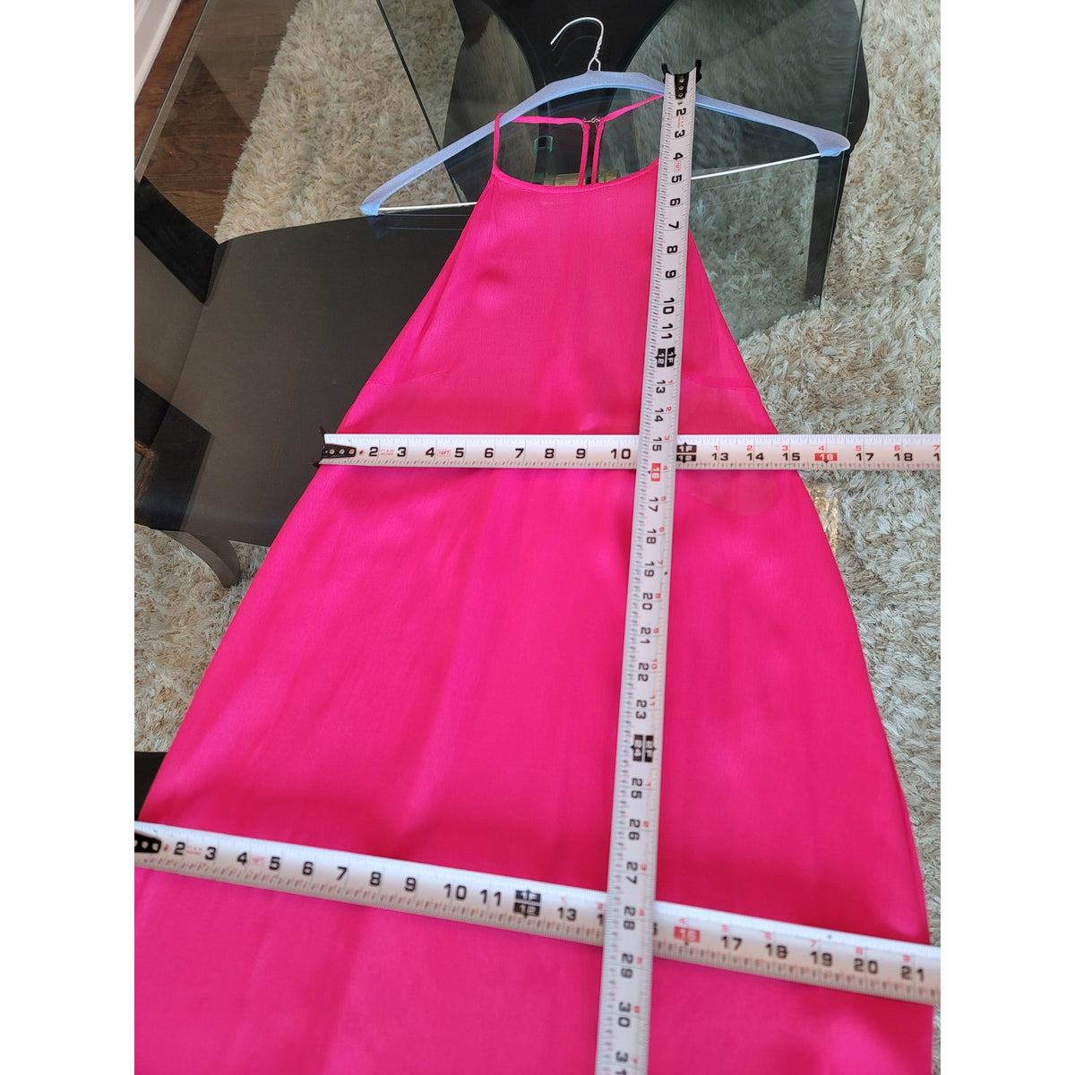 Asos Maxi Dress Women's 10 Hot Pink Halter Neck Side Slit Casual Party/Cocktail