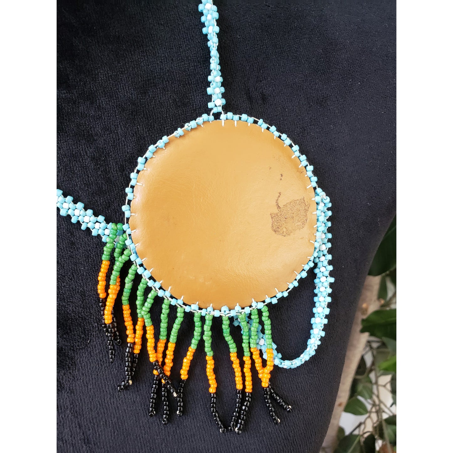 Women Fashion Native American Multi Micro Glass Beads Medallion Necklace Jewelry