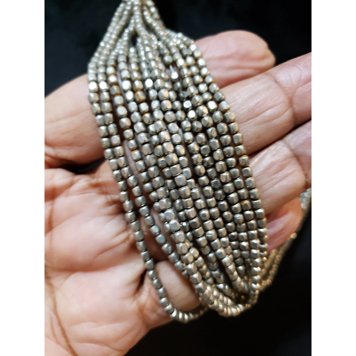 Womens Fashion Multi Strand Faceted Nuggets Beads Statement Necklace Jewelry