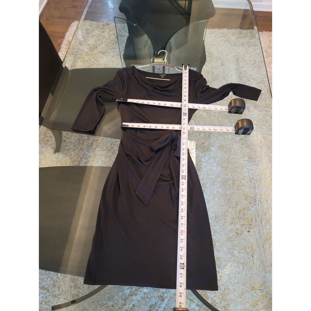 Ann Taylor Wrap Dress Women's Size XS Black Long Sleeves Cocktail Party