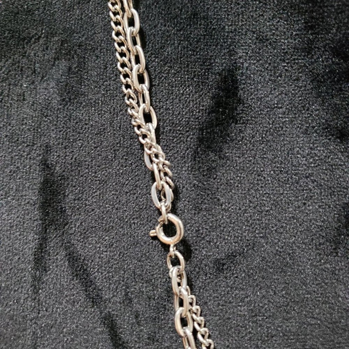 Vintage Silver Chain Brooch Pendant Fringe Pearl Turquoise Necklace
