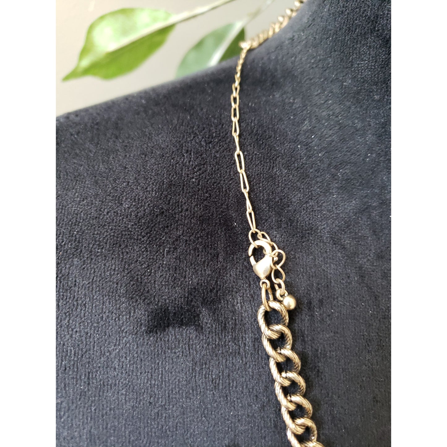 Women Gold Tone Tribal Geo Turquoise Chain Link Pendant Necklace Jewelry Lobster