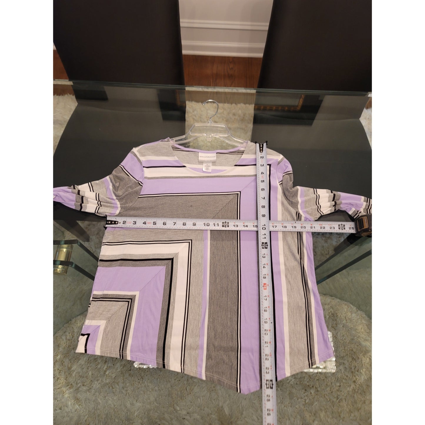 Alfred Dunner Top Women’s Size PL Multicolor Long Sleeves Stripped Blouse