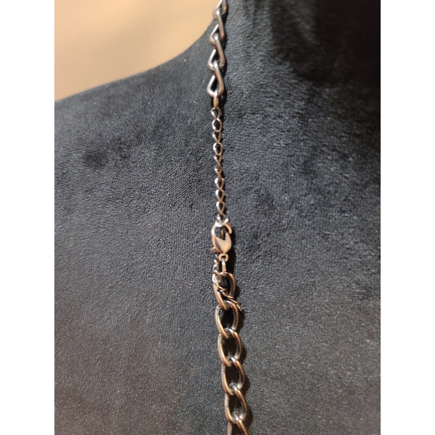 Women's Silver Tone Multi Layer Rhinestone Chain Necklace With Lobster Clasp