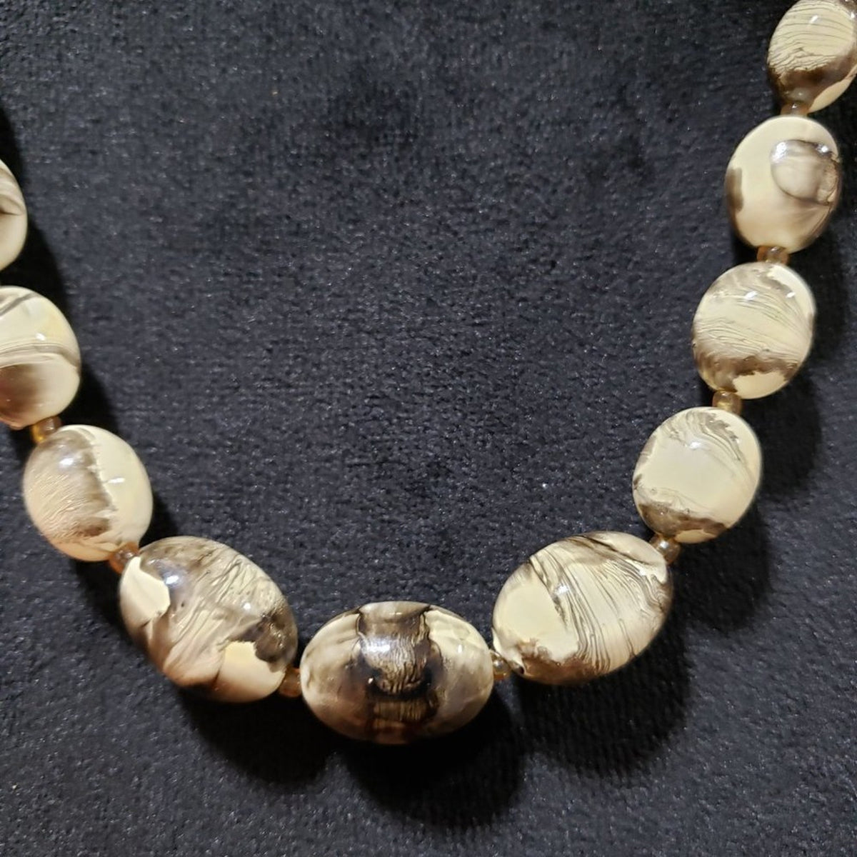 Womens Fashion Round Bead Bronze Tone Crystals Collar Necklace w/ Lobster Clasp