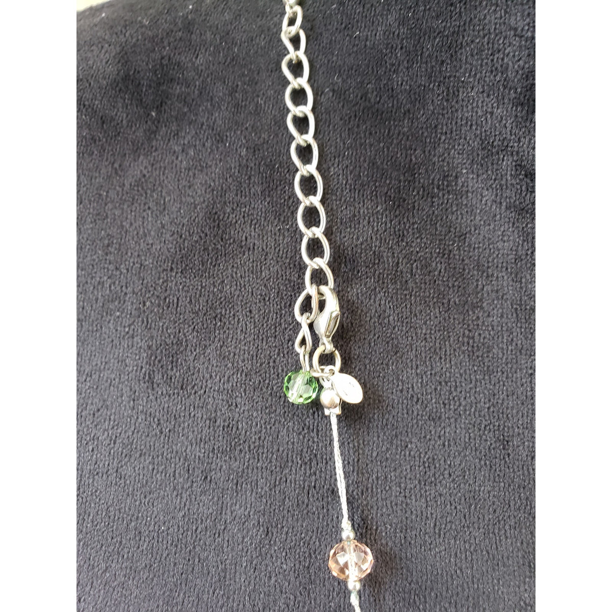 Womens Colorful Glass Beads Station Long Necklace Jewelry with Lobster Clasp