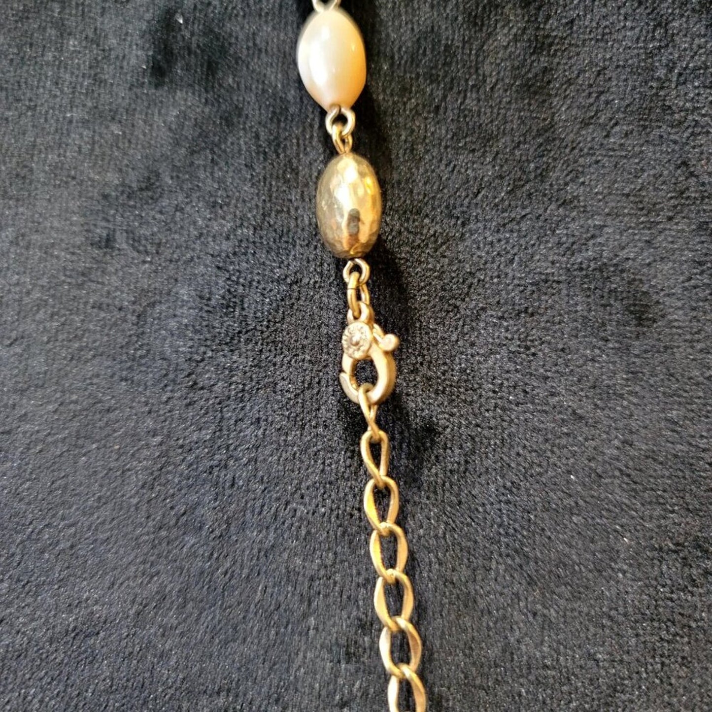 Womens Fashion Pink and Gold Pearl Beaded Necklace Jewelry with Lobster Clasp