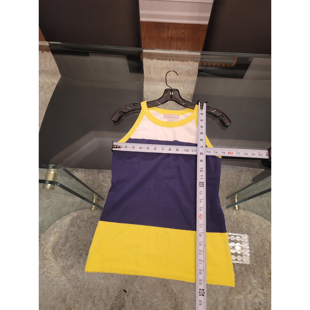 Banana Republic Tank Top Women's Small Blue/Yellow Comfort Round Neck Sleeveless