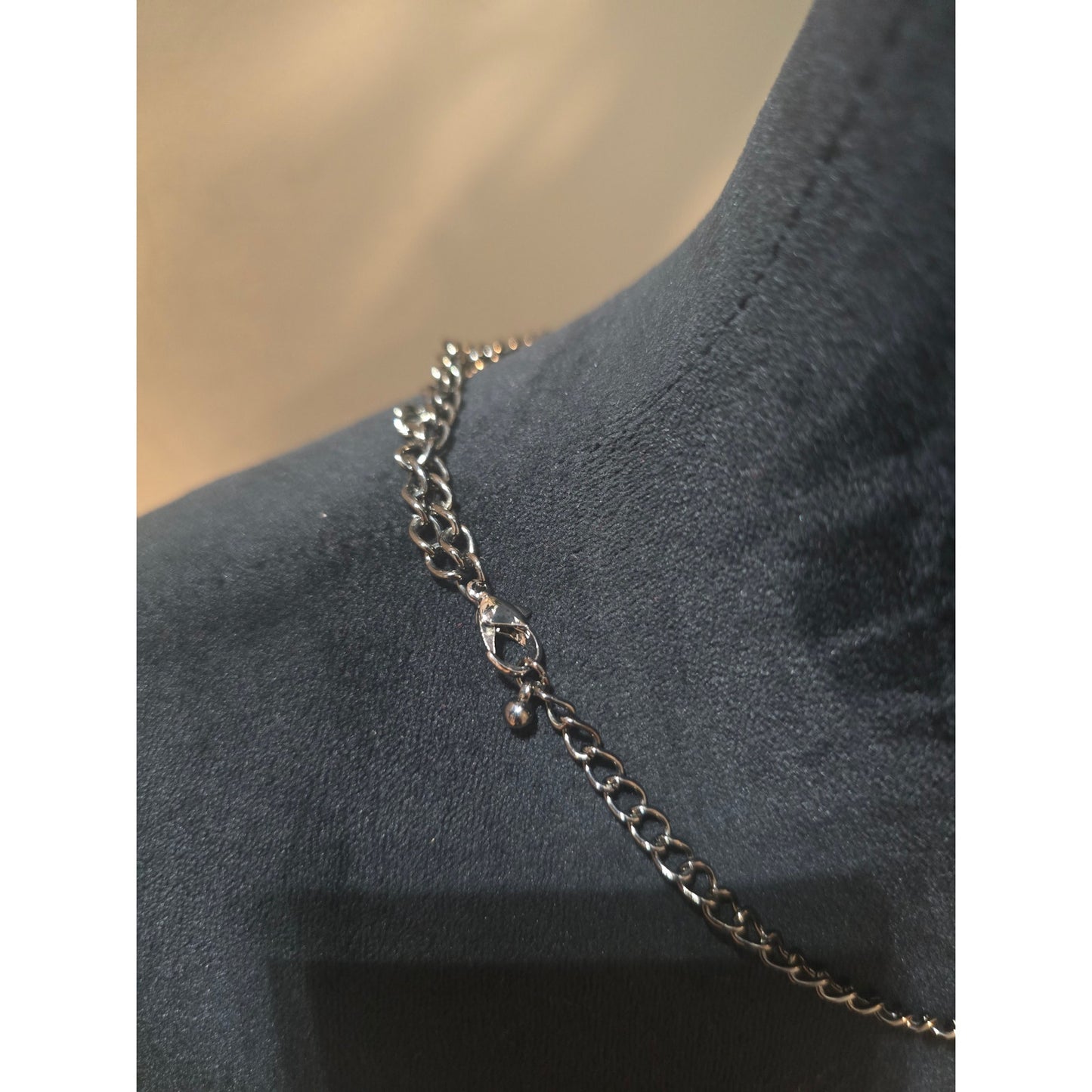 Women's Statement Necklace With Large Blue Gemstones Lobster Claw Clasp