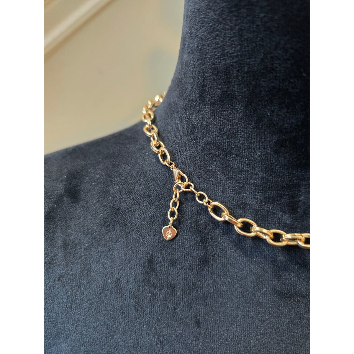 Gold-tone Classic Chunky Oval-link Bold Rolo Chain Collar Necklace Lobster Clasp