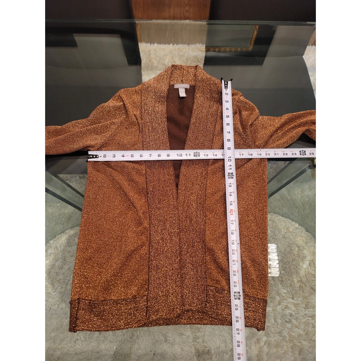 Investment 2 Pc Cardigan Sweater Women Medium Brown Ribbed Back Zipper Mock Neck