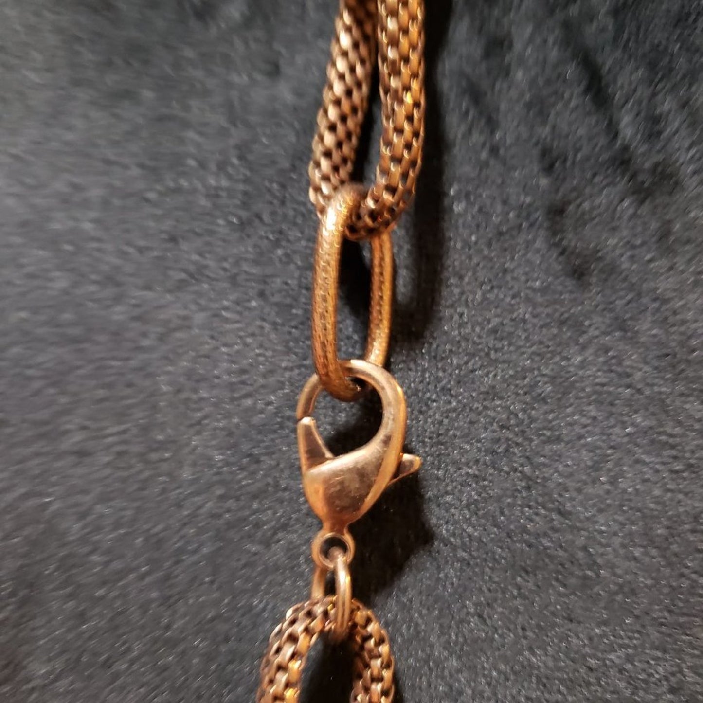 Women Fashion Gold Tone Square Multi Chain Link Collar Necklace w/ Lobster Clasp
