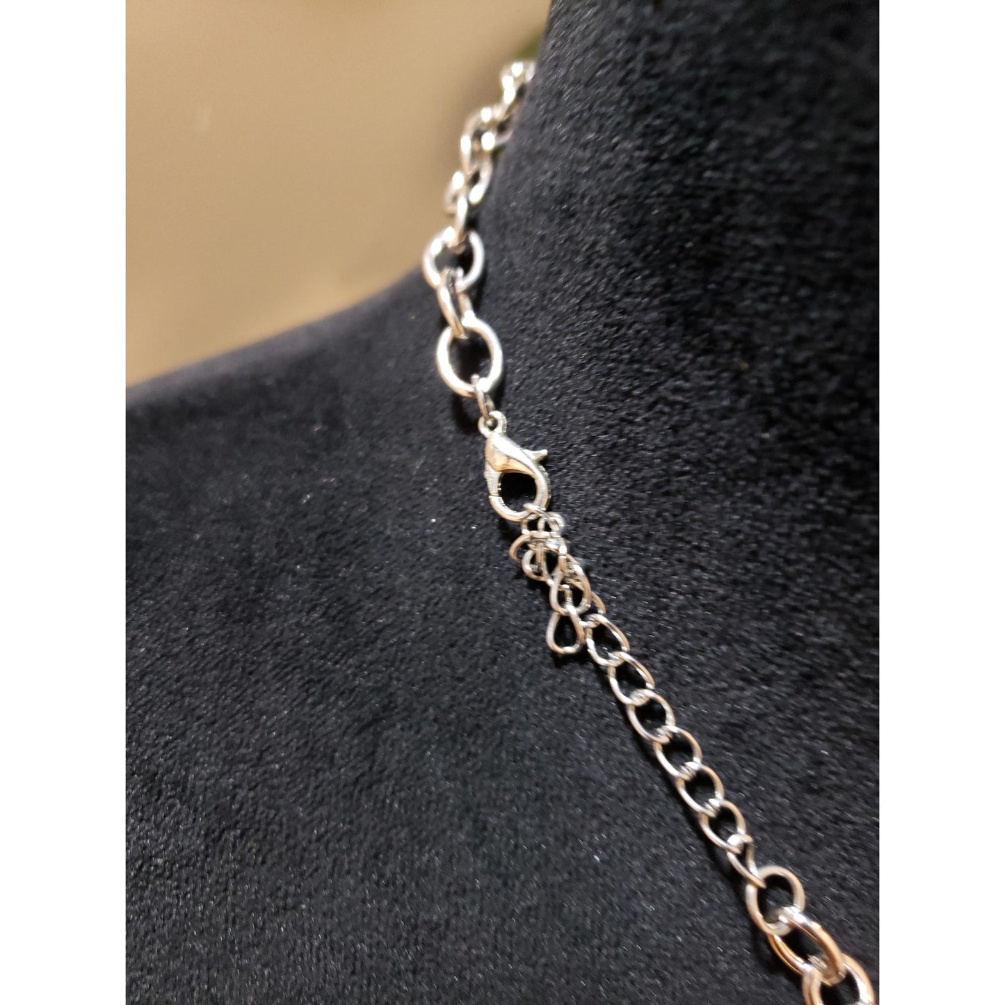 Womens Silver Tone 4 Strand Chains Yellow Jasper Bib Statement Necklace Jewelry