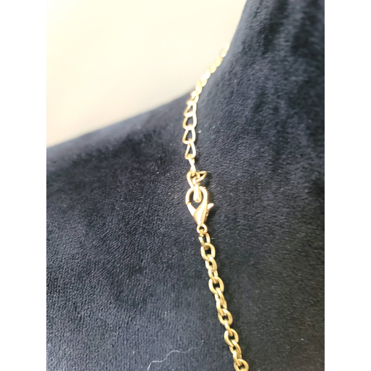 Women's Pink Statement Necklace Gold Chain Faceted Beads Lobster Clasp Bold Gift