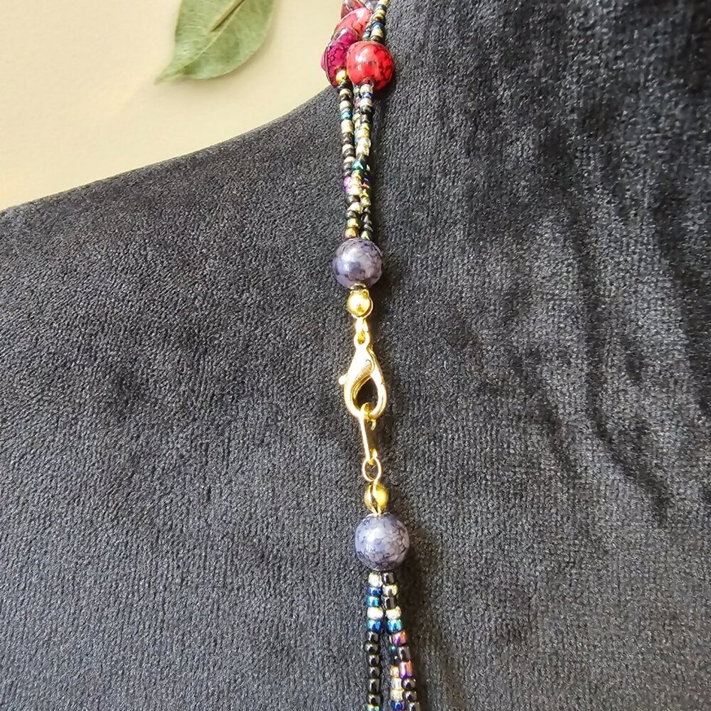 Womens Multicolor Multiple Beaded 3 Layered Necklace Jewelry with Lobster Clasp