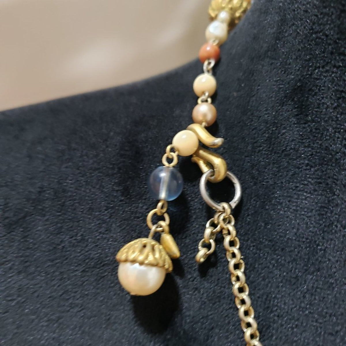 Women Fashion Double Strand Faux Pearl Multicolor Beads Necklace with Lobster