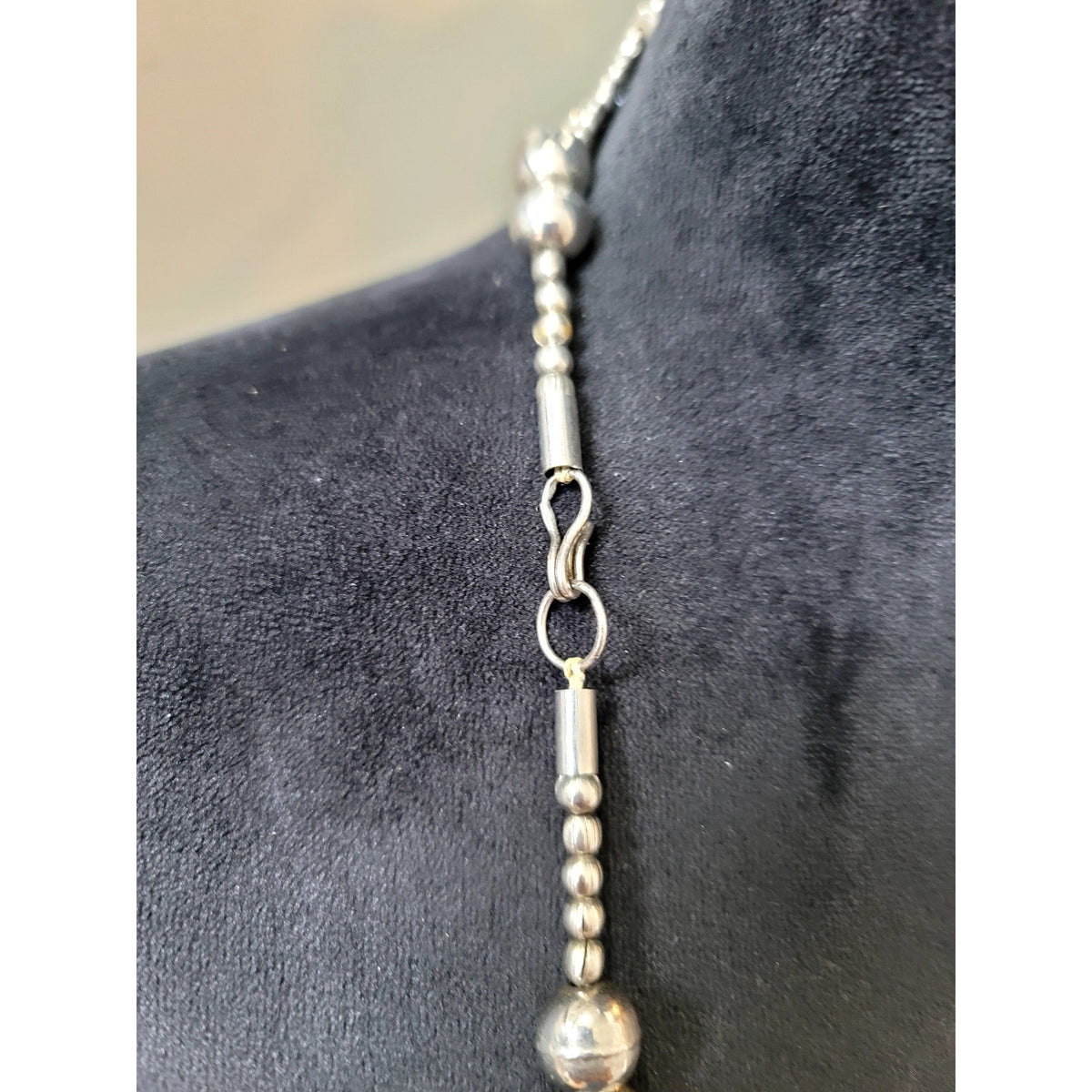 Gray Multi Strand Seed Bead Statement Necklace Gold Tone Accents
