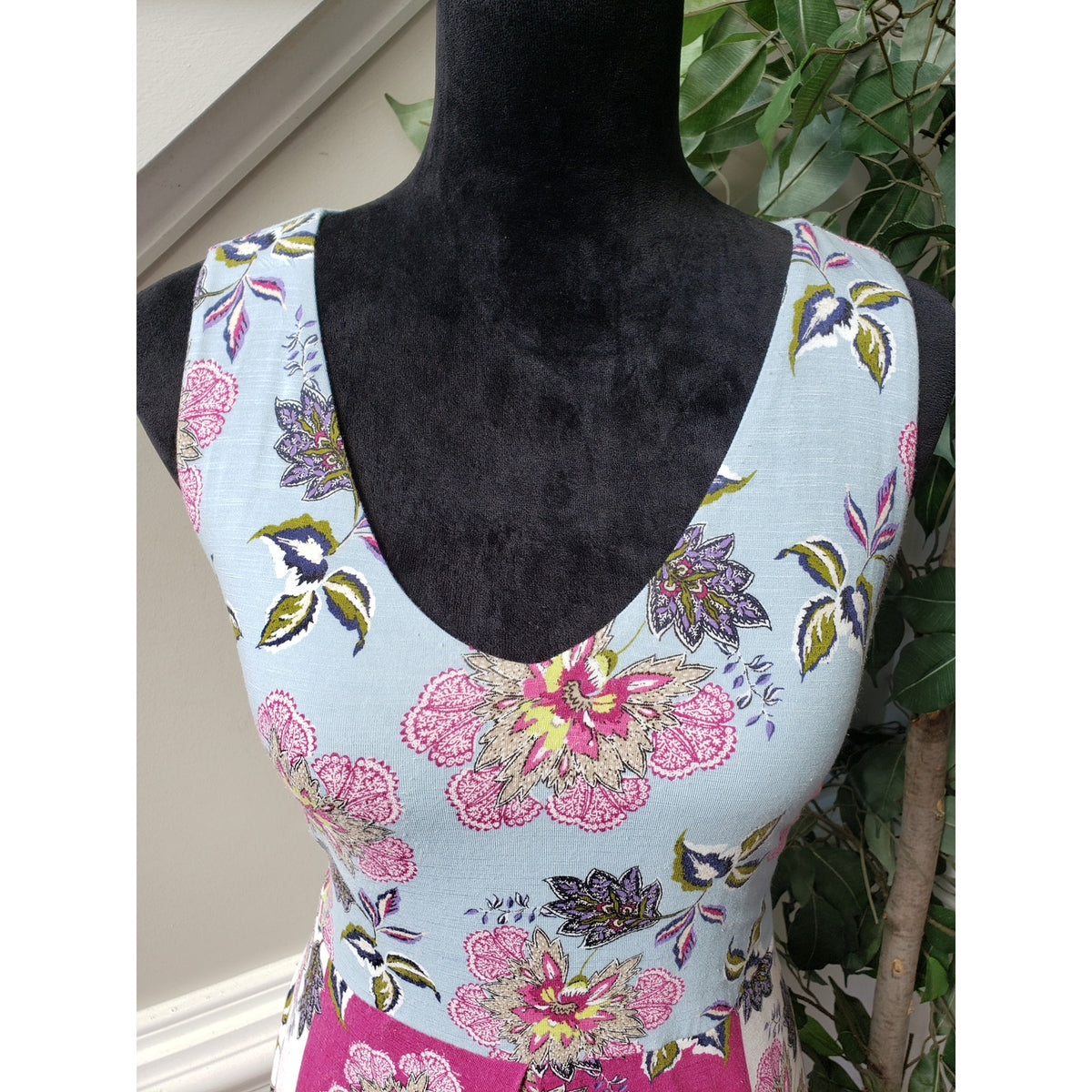 J. Jill Bodycon Dress Women's PS Multi Floral Rayon Stretch Sleeveless V Neck