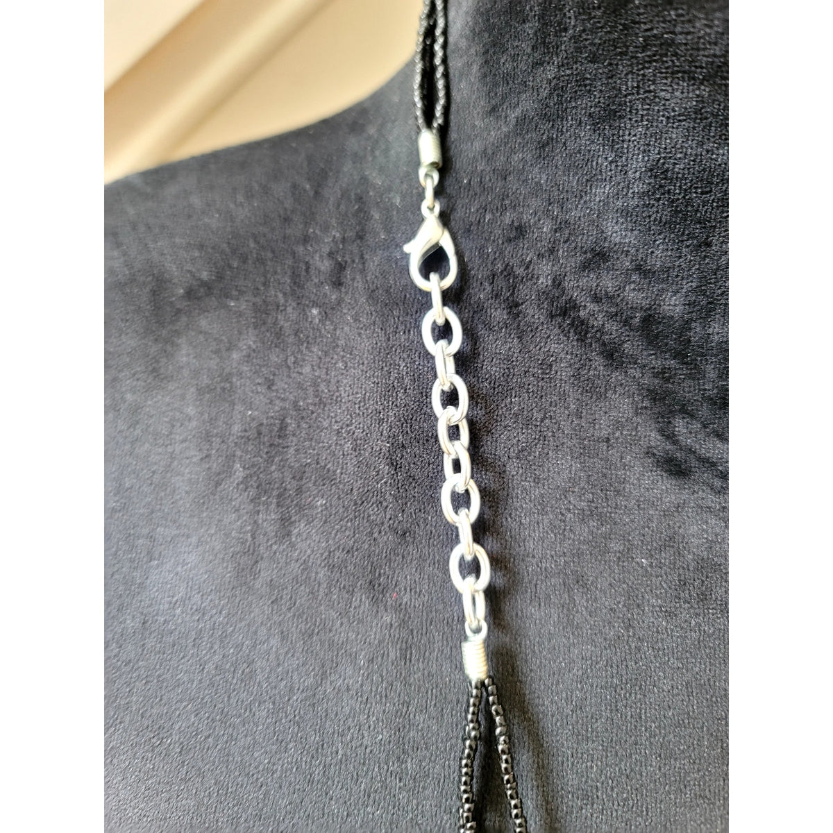 Black & Tan Wooden Beaded Multi-Strand Necklace Layered Boho Tribal Statement