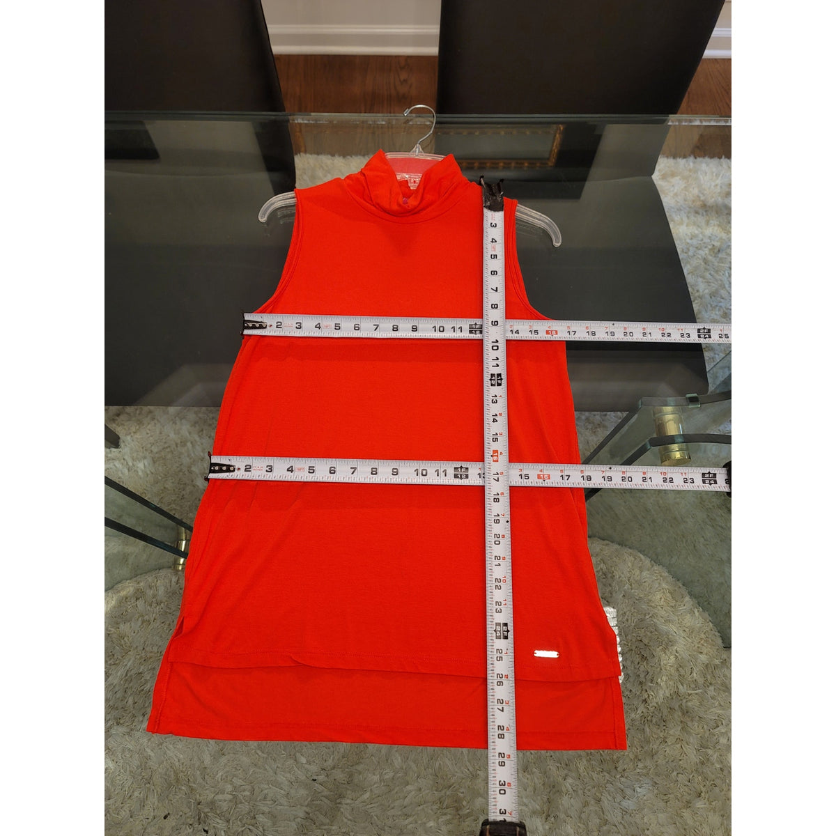 Vince Camuto Blouse Women's Size Small Red Rayon Mock Neck Party Cocktail