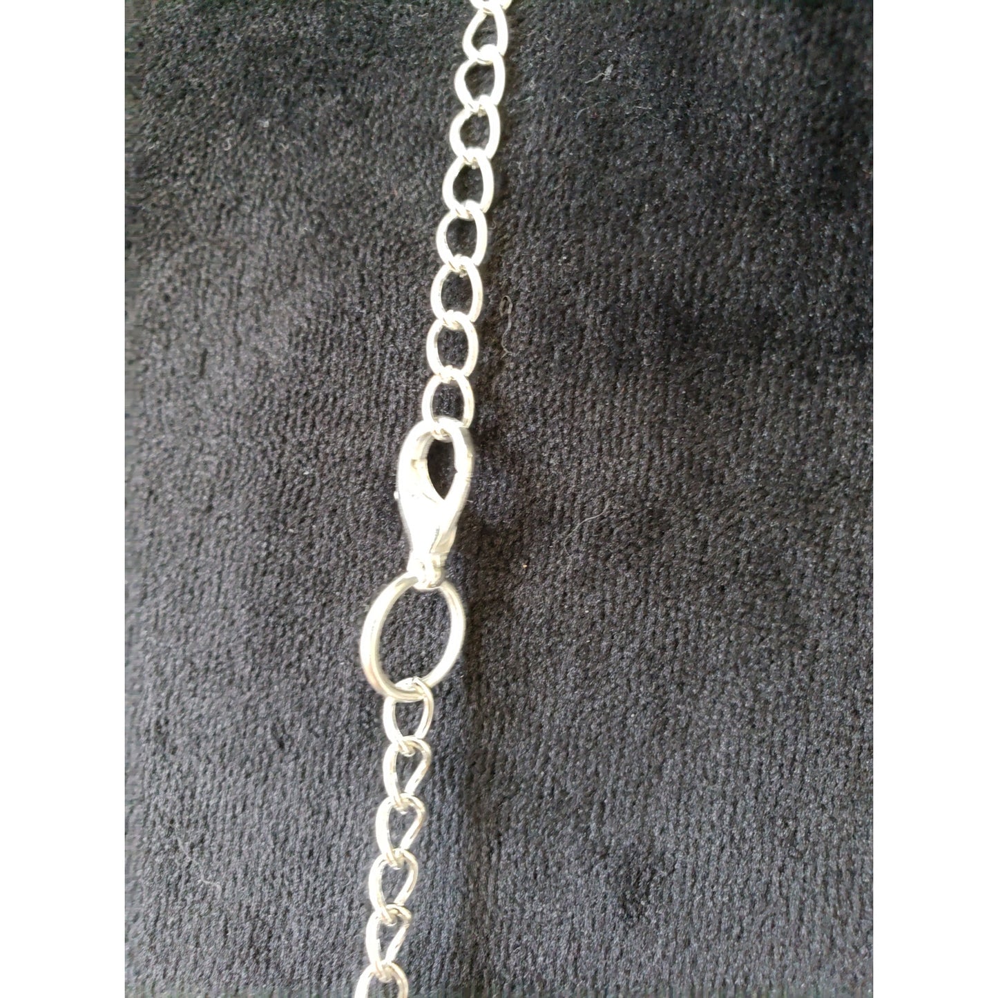 Women Silver Tone Multi Strand Chains Faux Pearl Bead Statement Necklace Jewelry