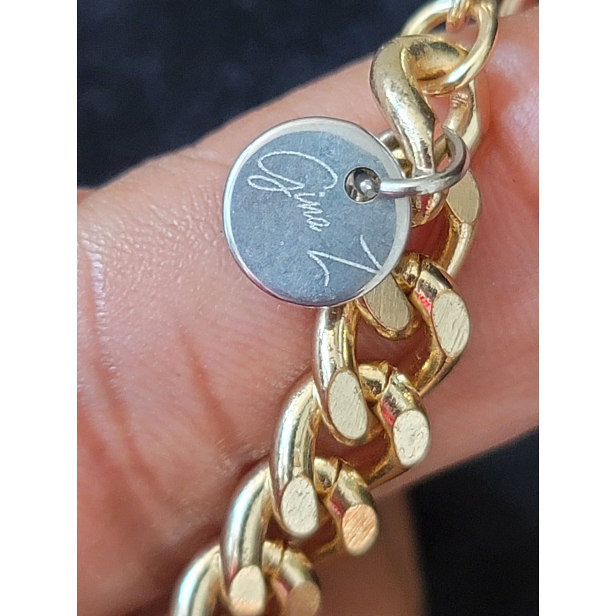 Gina Z Gold Cuban Chain Necklace With Angel Coin Pendant And Toggle Lock Jewelry