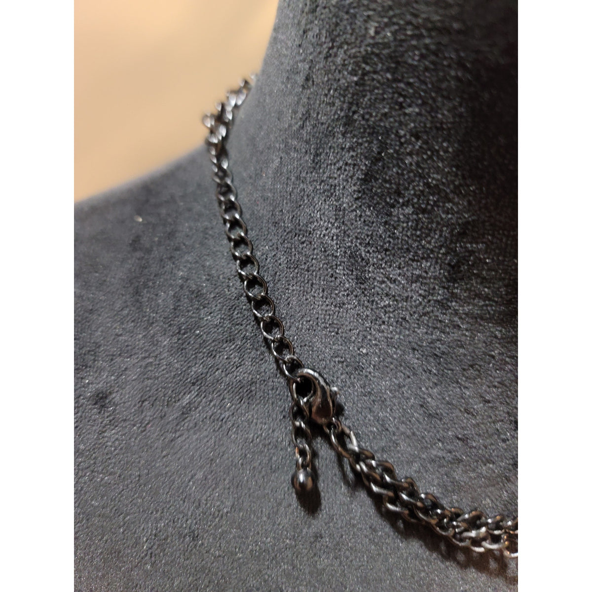 Women's Black Statement Bib Necklace With Lobster Clasp Elegant Evening Jewelry