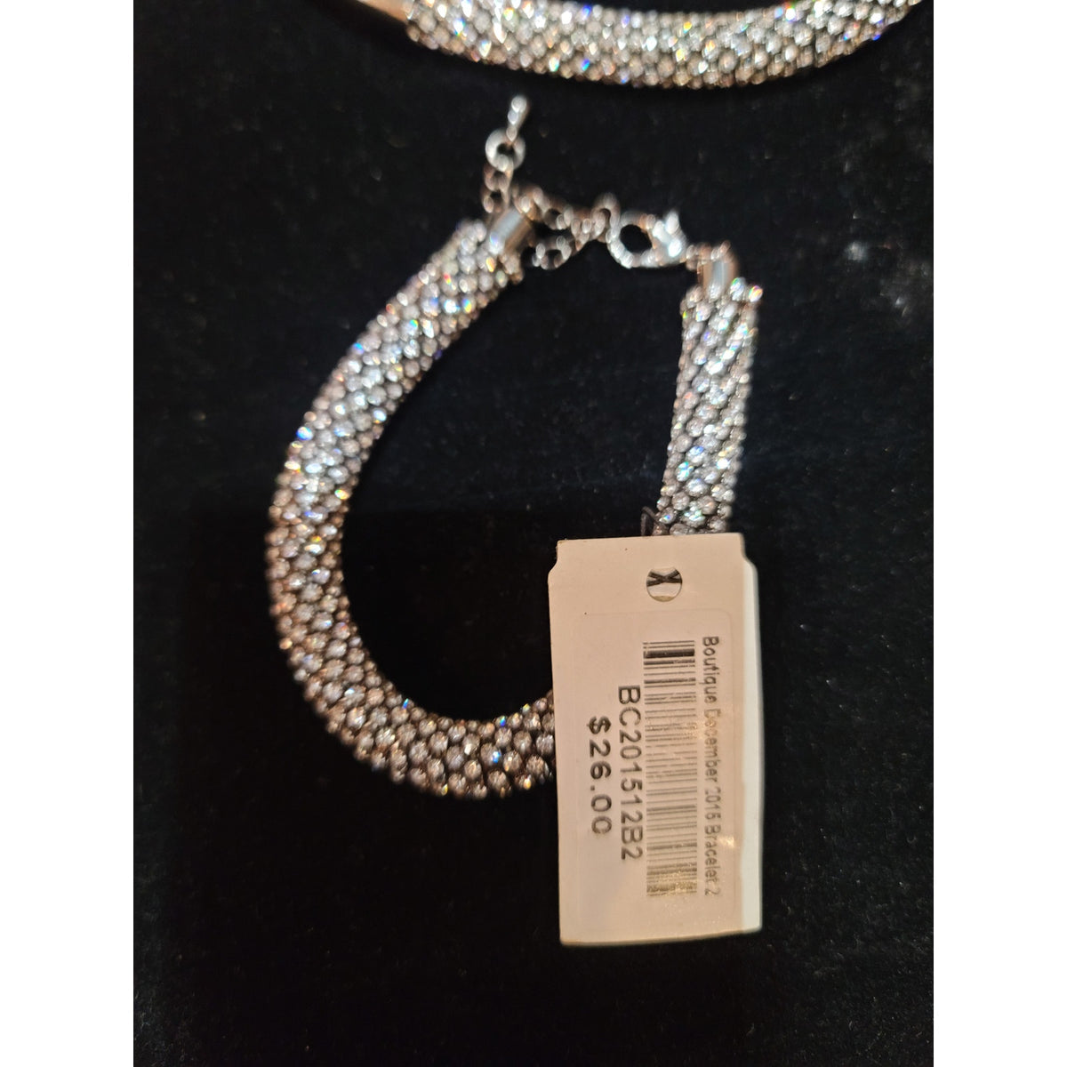 Traci Lynn Rhinestone Choker Necklace & Bracelet With Lobster Clasp Jewelry Set