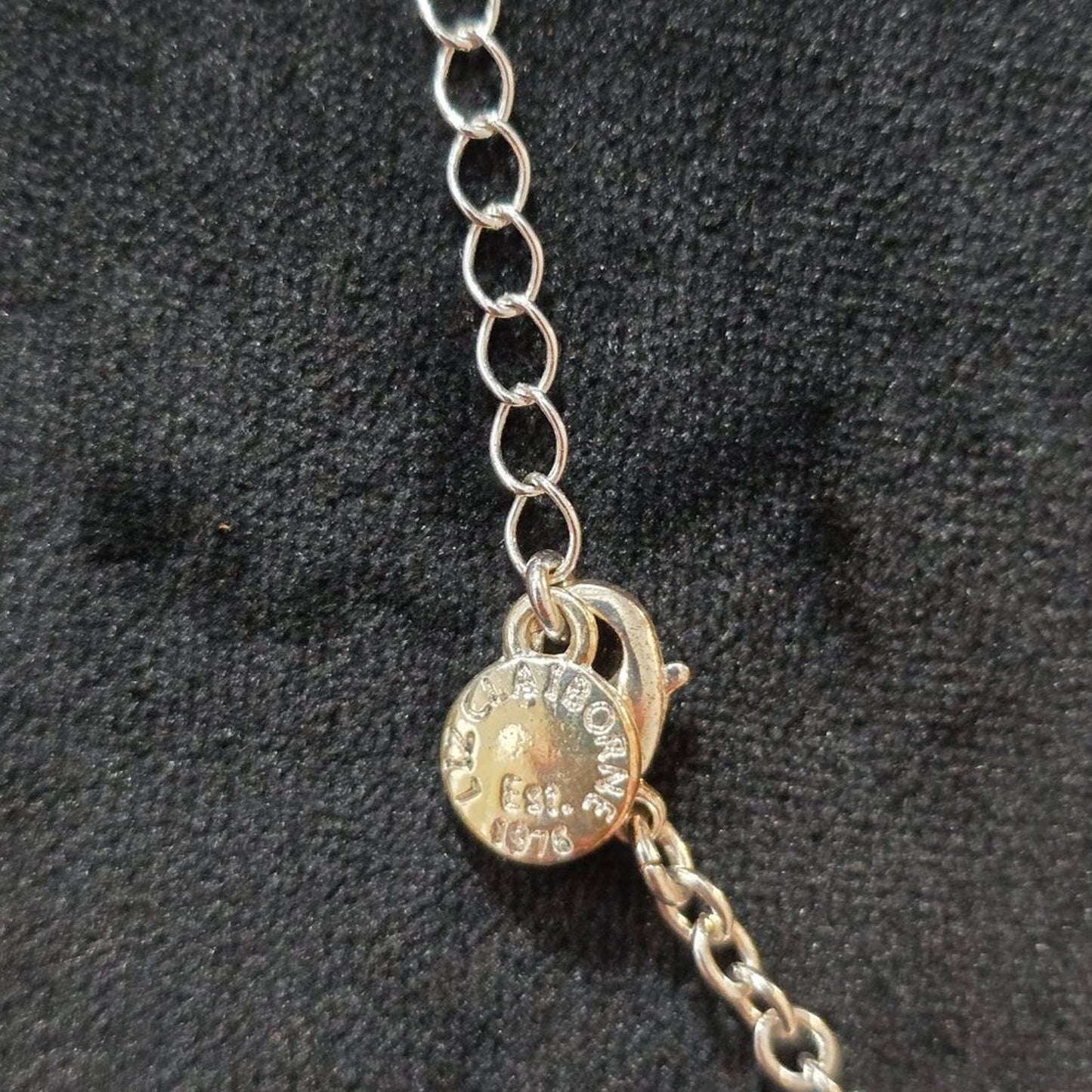 Liz Claiborne Womens Green Crystal Beaded Necklace Jewelry with Lobster Clasp