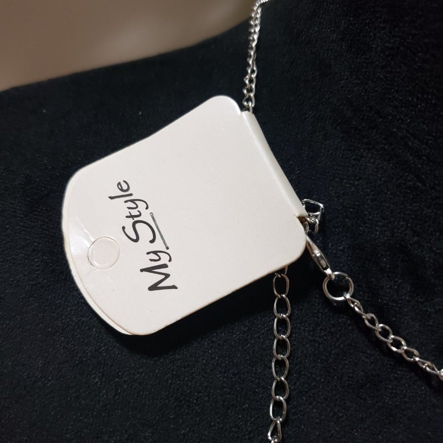 My Style Womens Fashion Blue Color Hammered Metal Collar Necklace with Lobster