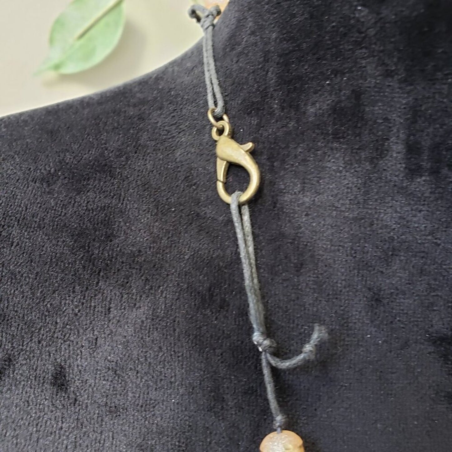 Custom Yellow Crystal Beads Jasper Rectangle Tower Necklace with Lobster Clasp
