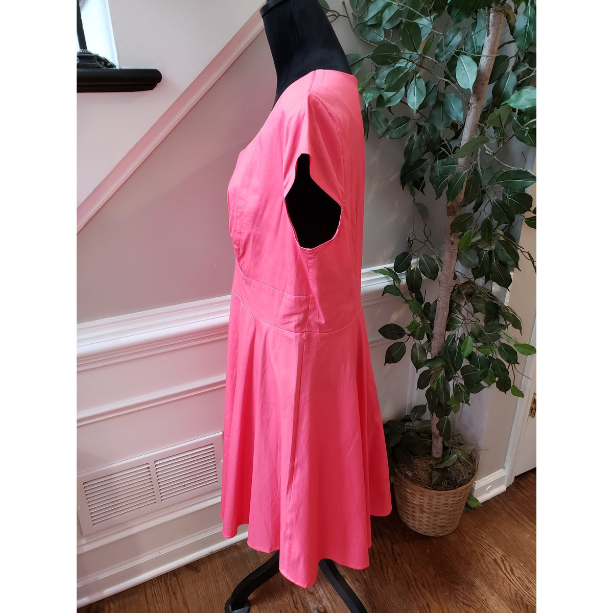 Bbonlinedress Maxi Dress Women's Size 3XL Pink Pleated Back Zip Sweetheart Neck