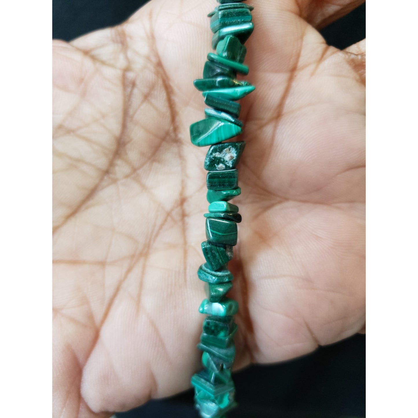 Women's Green Gemstone Chip Necklace Long Beaded Boho Jewelry