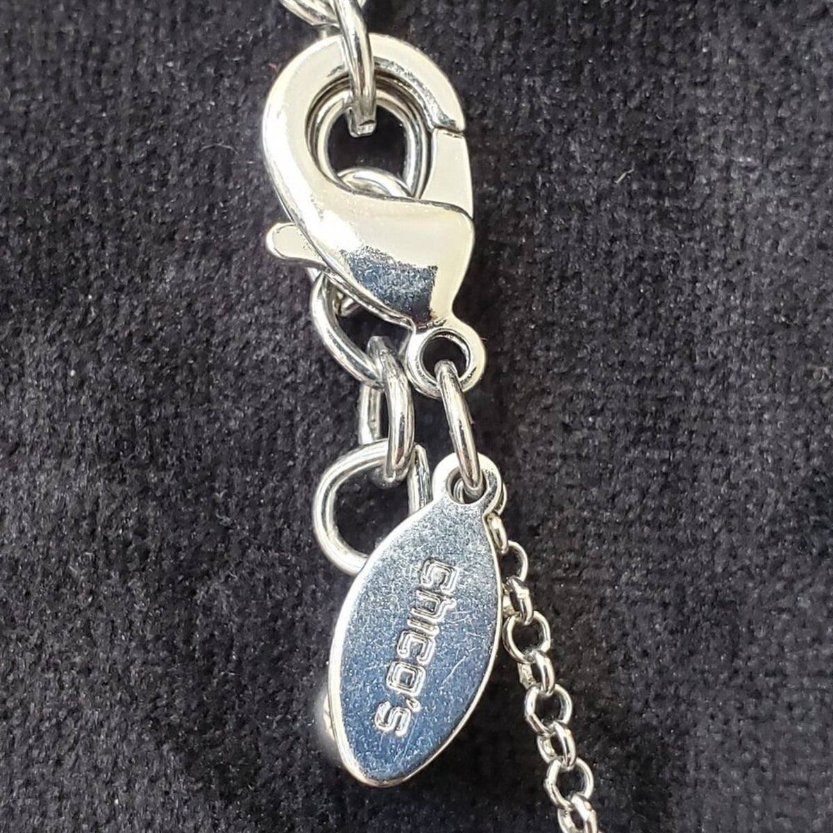 Chico's Multicolor Pearl Charm Silver Tone Chain Necklace with Lobster Clasp