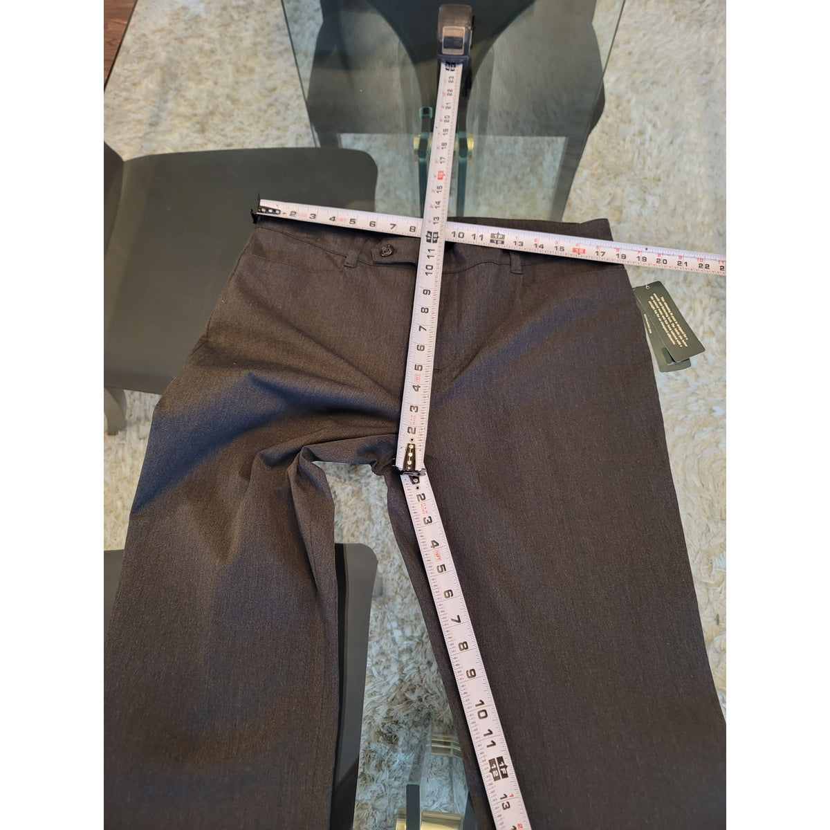 Lauren Ralph Lauren Adelle Dress Pants Women's SZ 14 Gray Straight Leg High Rise