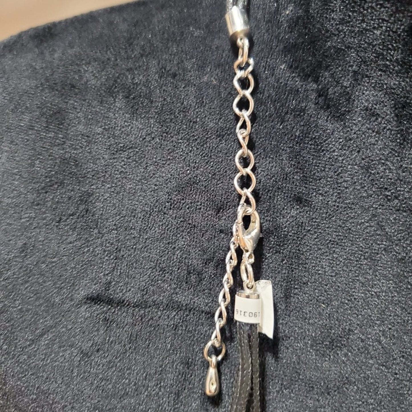 Women Fashion Black Leather Long Cord Duo Pendant Necklace with Lobster Clasp