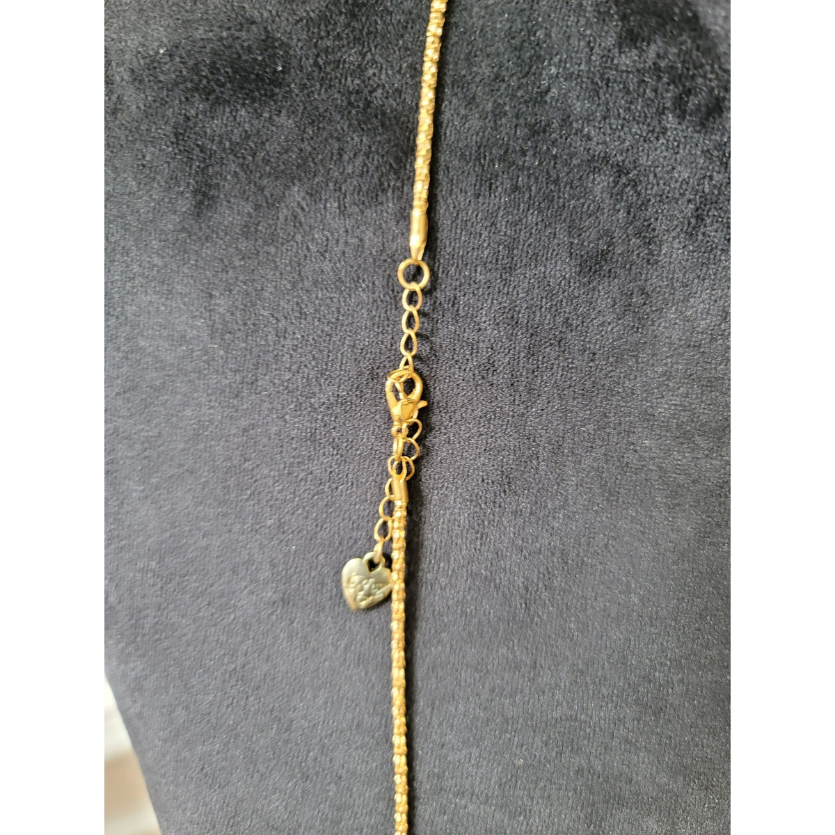 Women's Gold Chain Necklace with Red Handbag and Shoe Charm Pendant