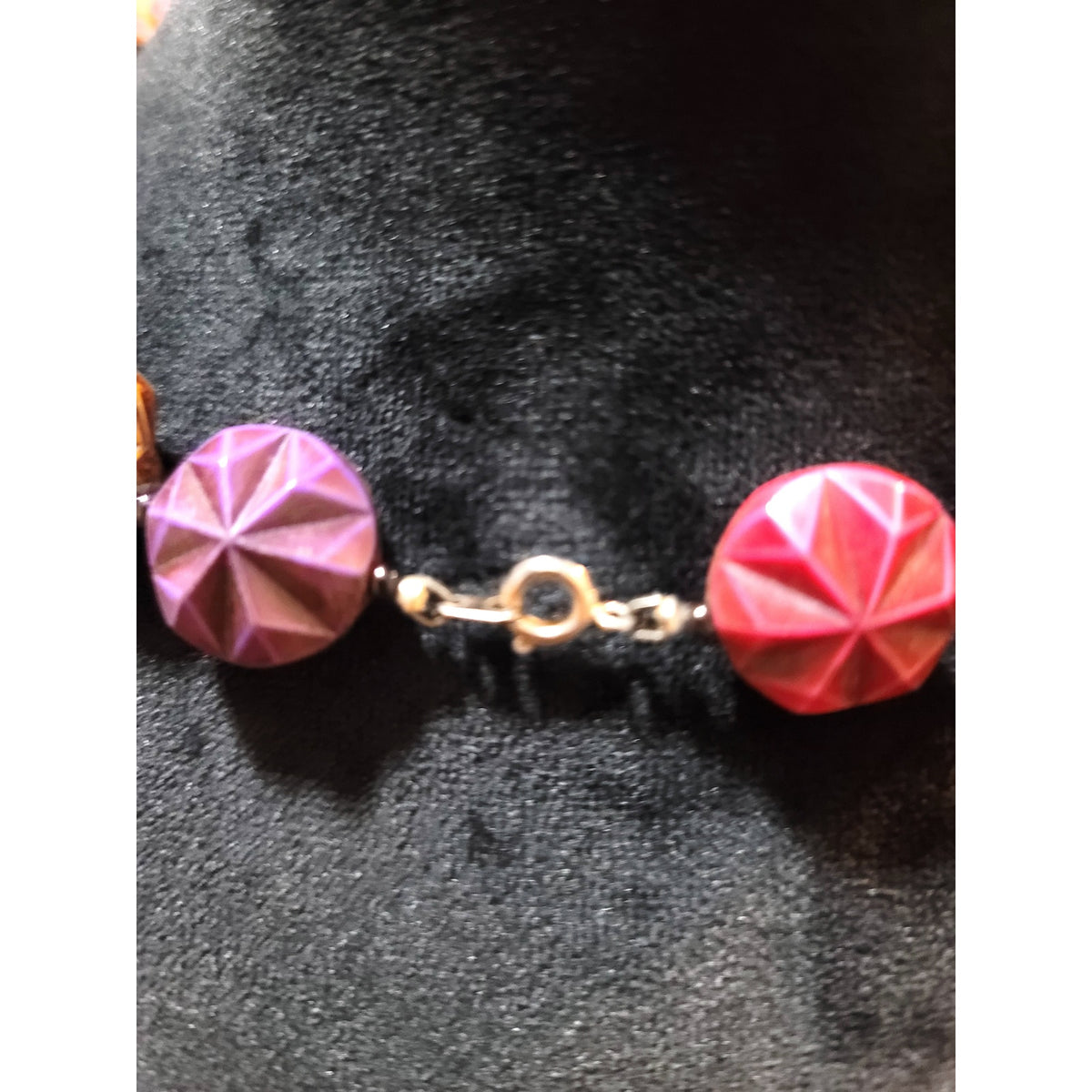 Women's Beaded Necklace Multicolor Geometric Faceted Beads Spring Ring Clasp
