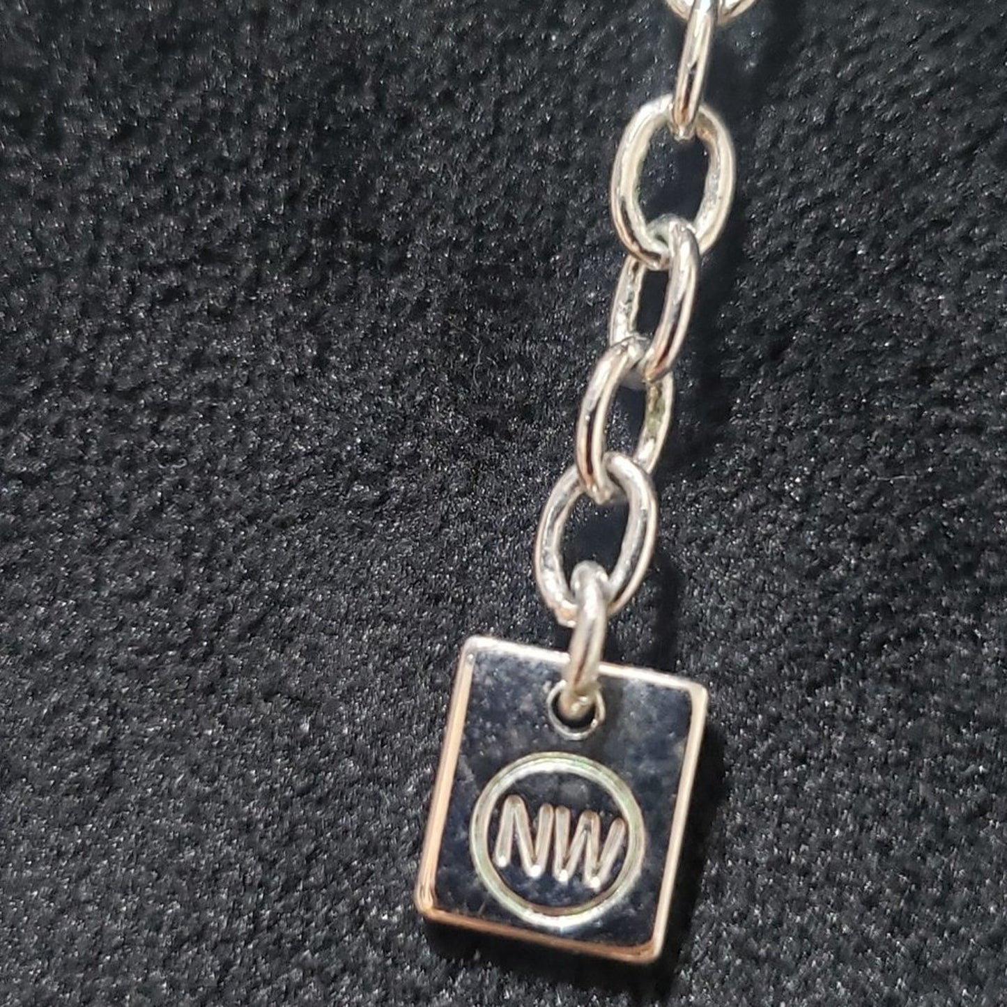 Nine West Womens Fashion Black Cord & Silver Tone Necklace with Lobster Clasp