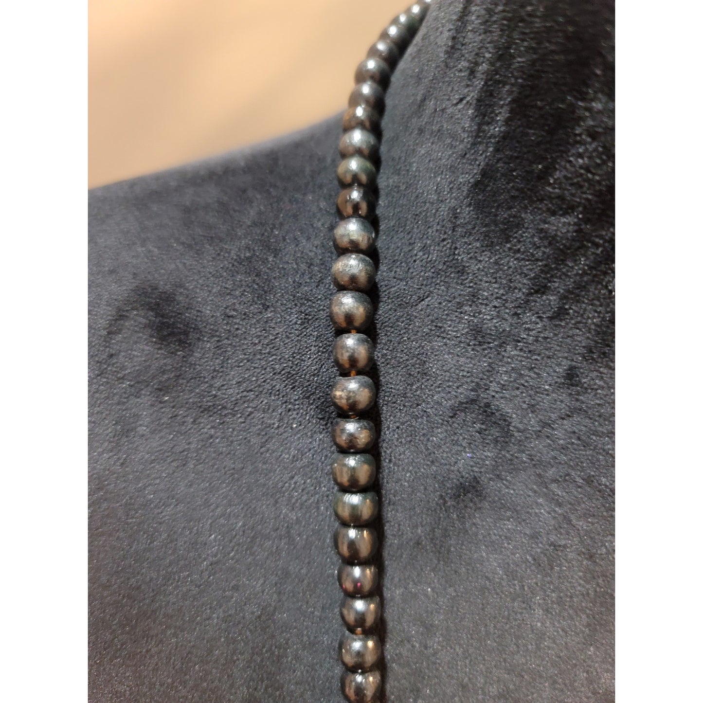 Women's Wood Beaded Statement Necklace With Large Round Pendant Fashion Jewelry