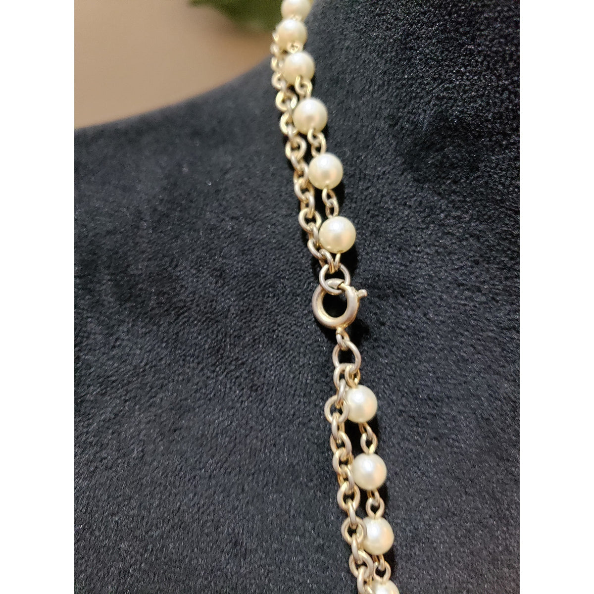Womens Fashion 2 Strand Gold Tone Napier Faux Pearl Teardrop Necklace Jewelry