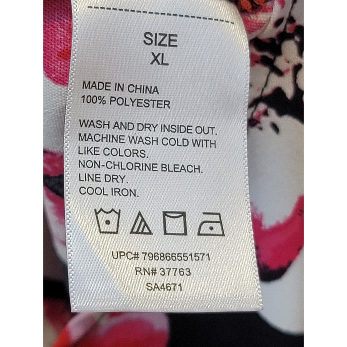 Rafaella Blouse XL Multi Floral Split Collar Curved Hem Drop Shoulder Casual