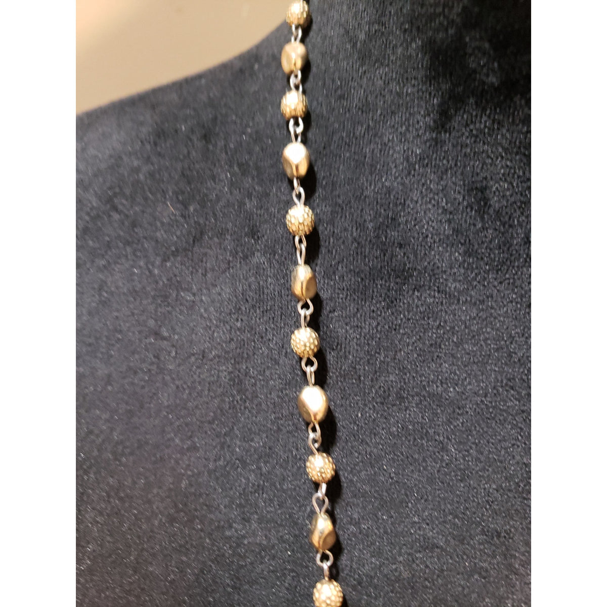 Womens Crystals Metal Balls Blister Beads Chains Tassel Long Necklace Jewelry